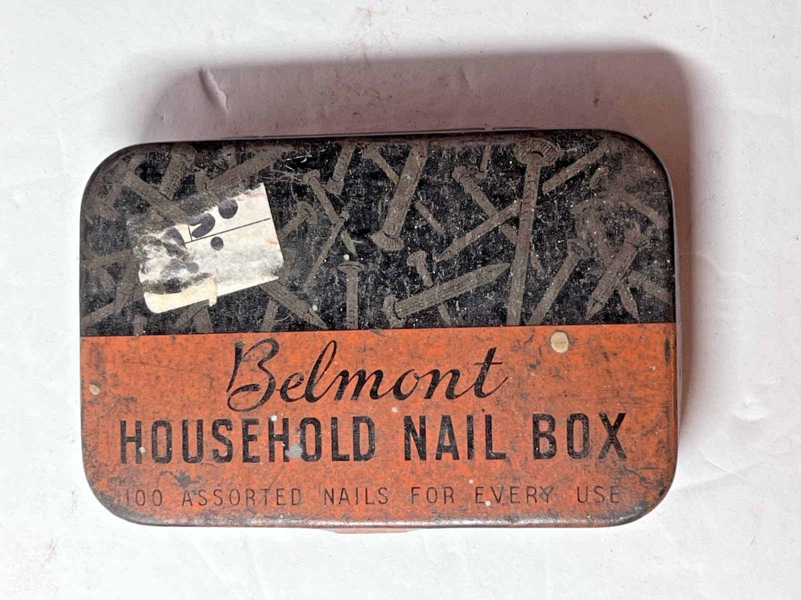 Vintage Belmont Household Nail Box w/nails