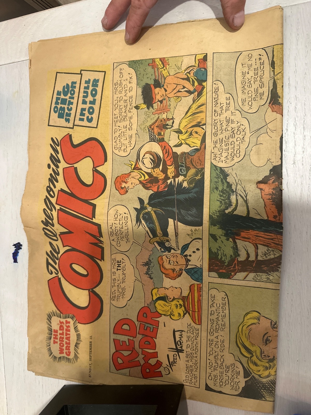 Rare 1942 The Oregonian newspaper comic Red Ryder