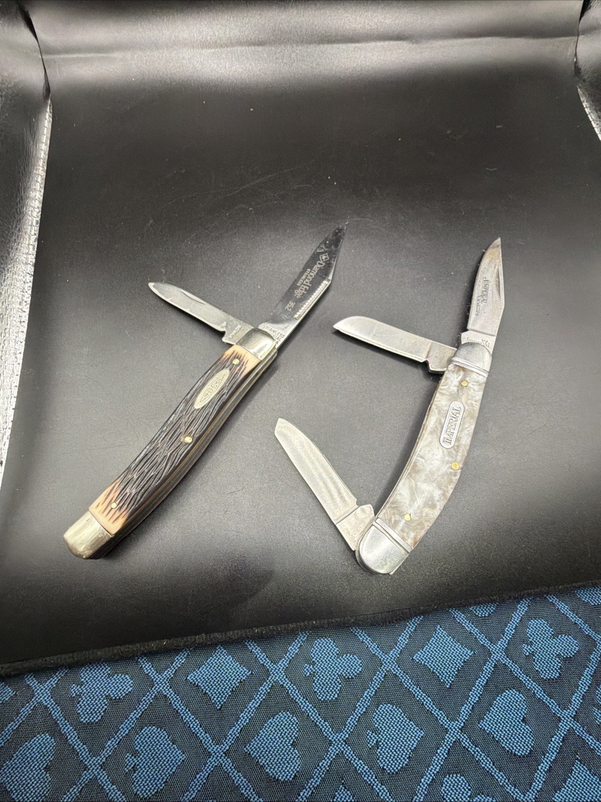 Vintage Imperial Schrade Diamond Edge 352 & Stockman IMP 25 Pocket Knife Lot 2