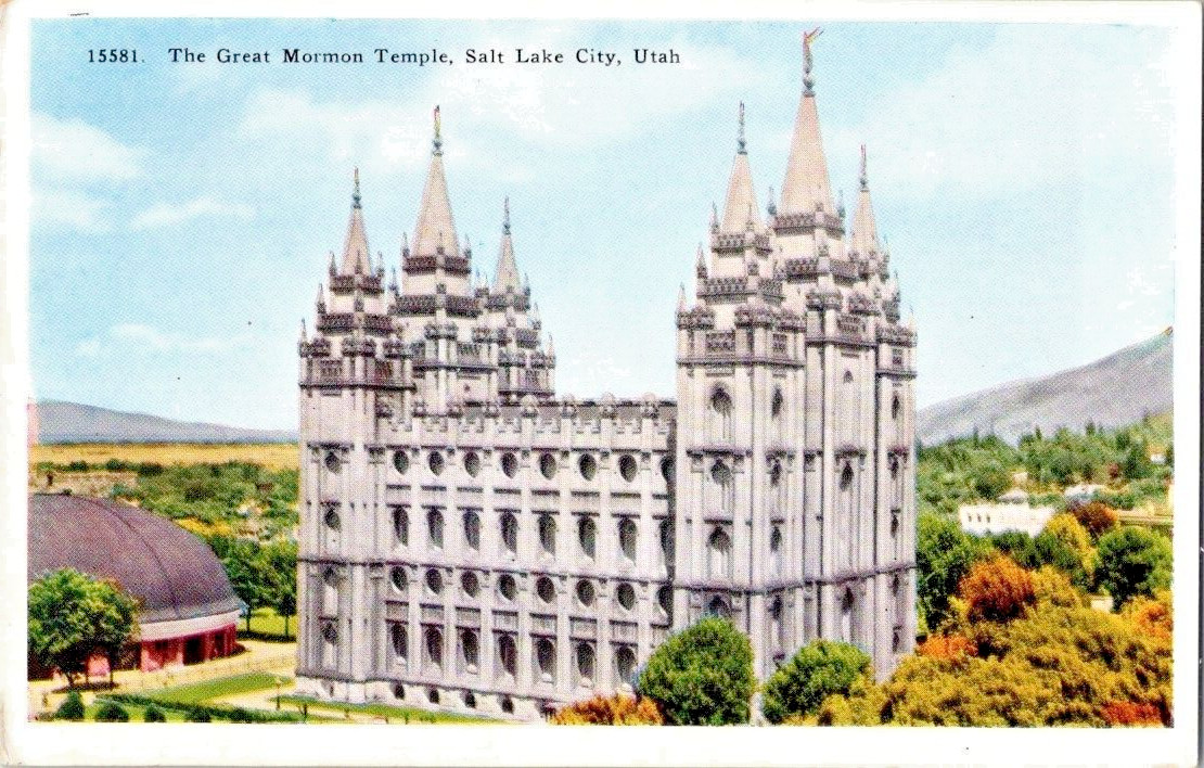Vintage Postcard The Mormon Temple Salt Lake City Utah UT c1930 Vintage Postcard The Mormon Temple Salt Lake City Utah UT c1930