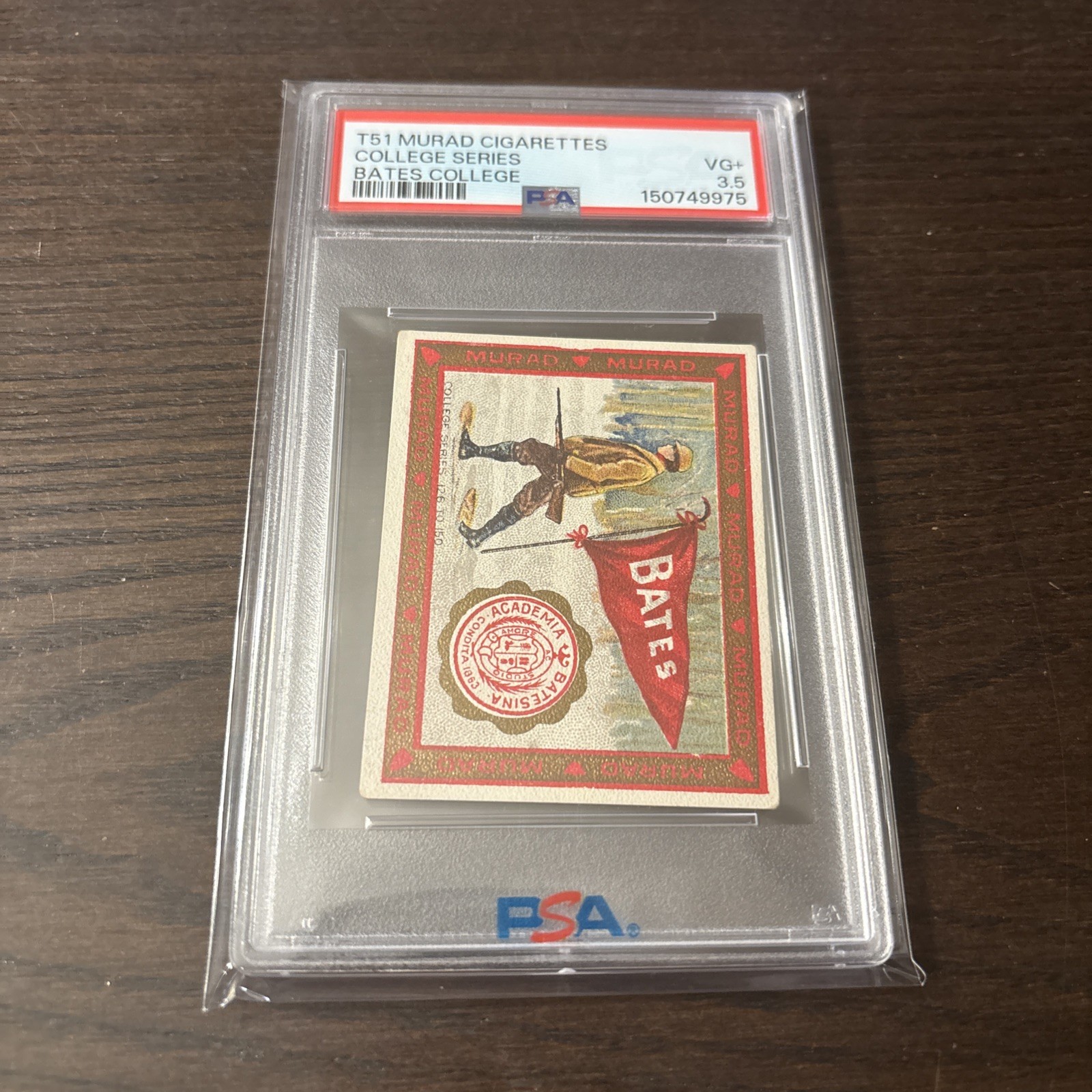 1910 T51 Murad Cigarettes College Series BATES COLLEGE Hunting PSA 3.5 VG+ Pop 2