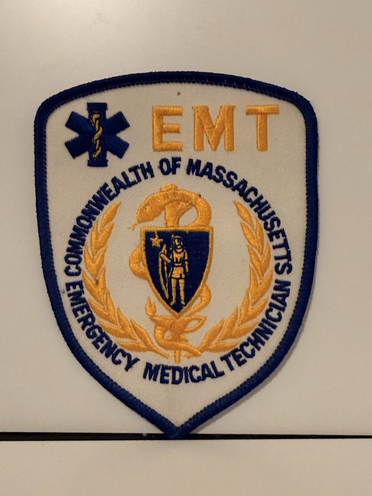 Massachusetts EMT Patch EMS Paramedic MA State Certification patch Vintage