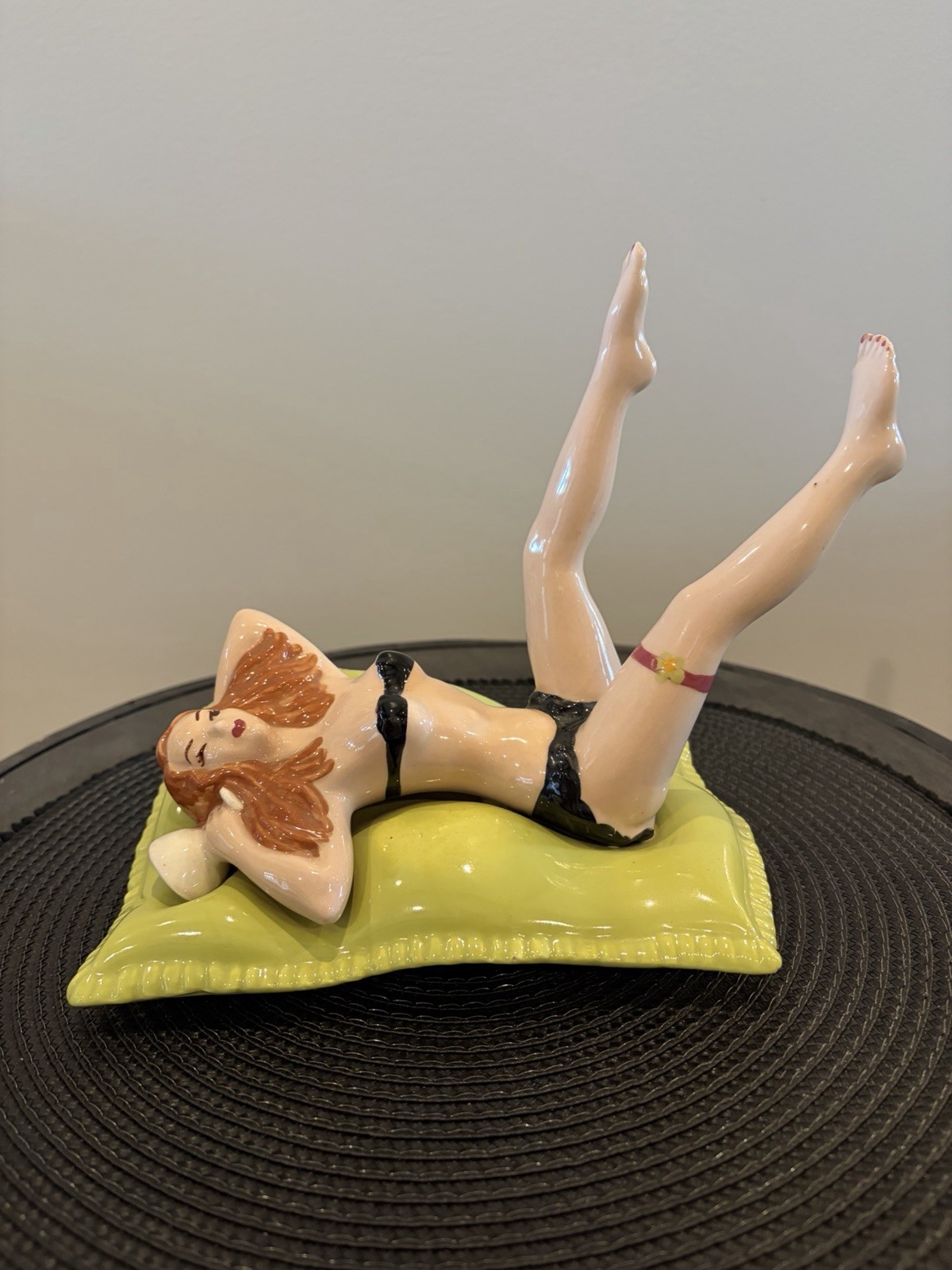 Vintage Mid Century Bathing Beauty  Art Nouveau Porcelain Figurine Rare Find