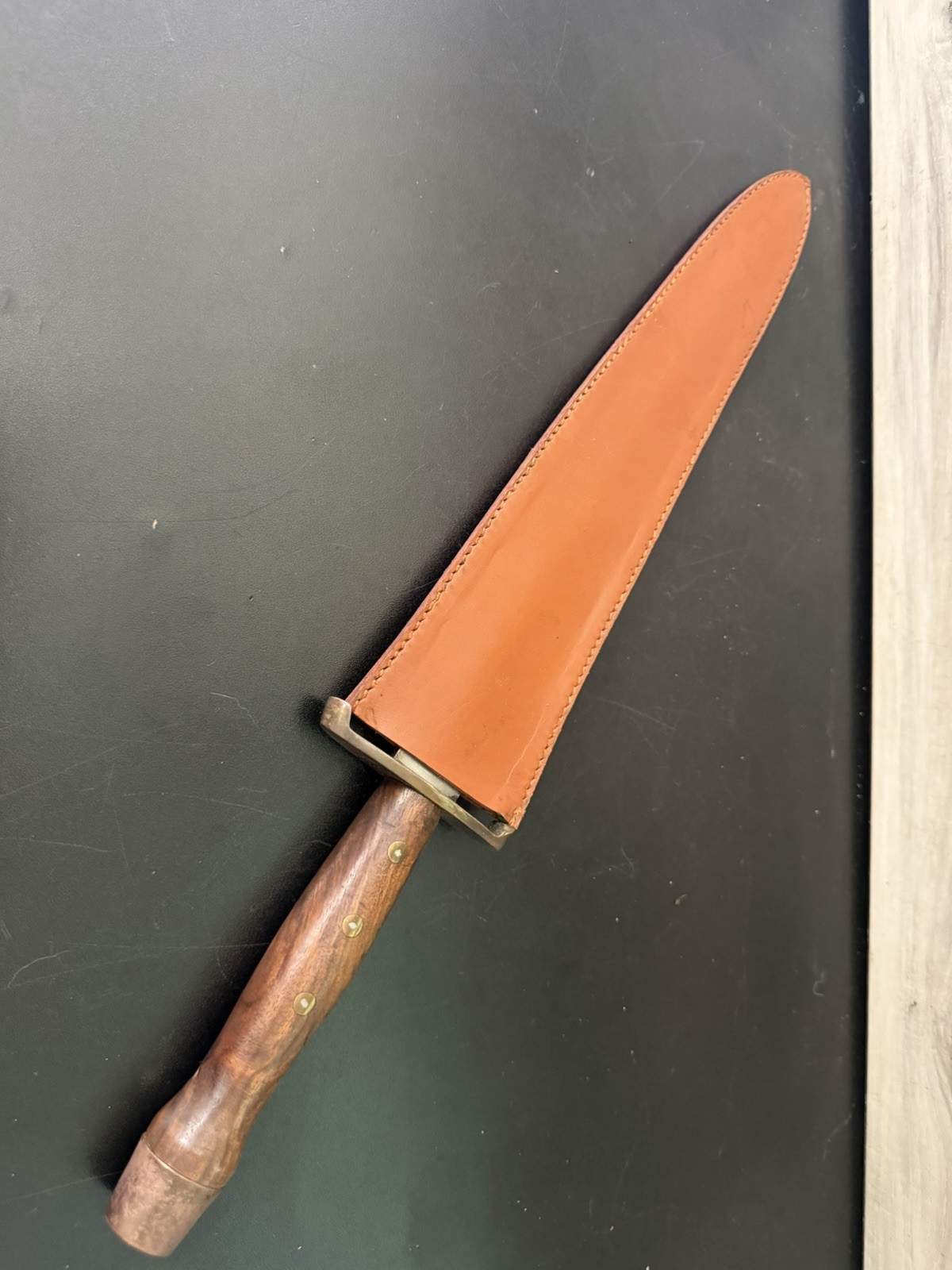 Large Arkansas Toothpick Bowie Fighting Knife 12” Blade Brass Guard Wood Handle