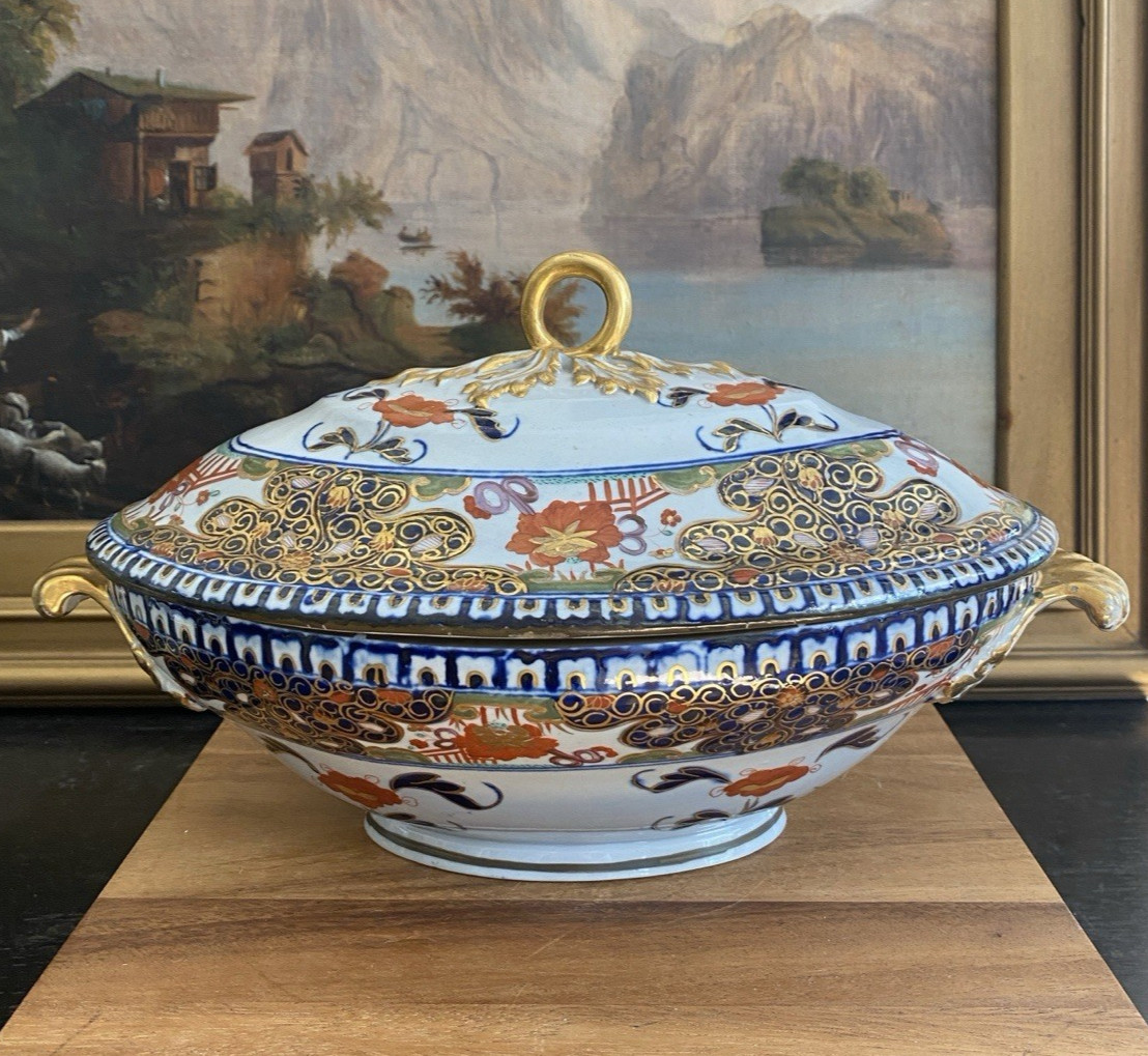 TURNER'S PATENT Stoneware COVERED TUREEN/BOWL Antique England 1800-1805