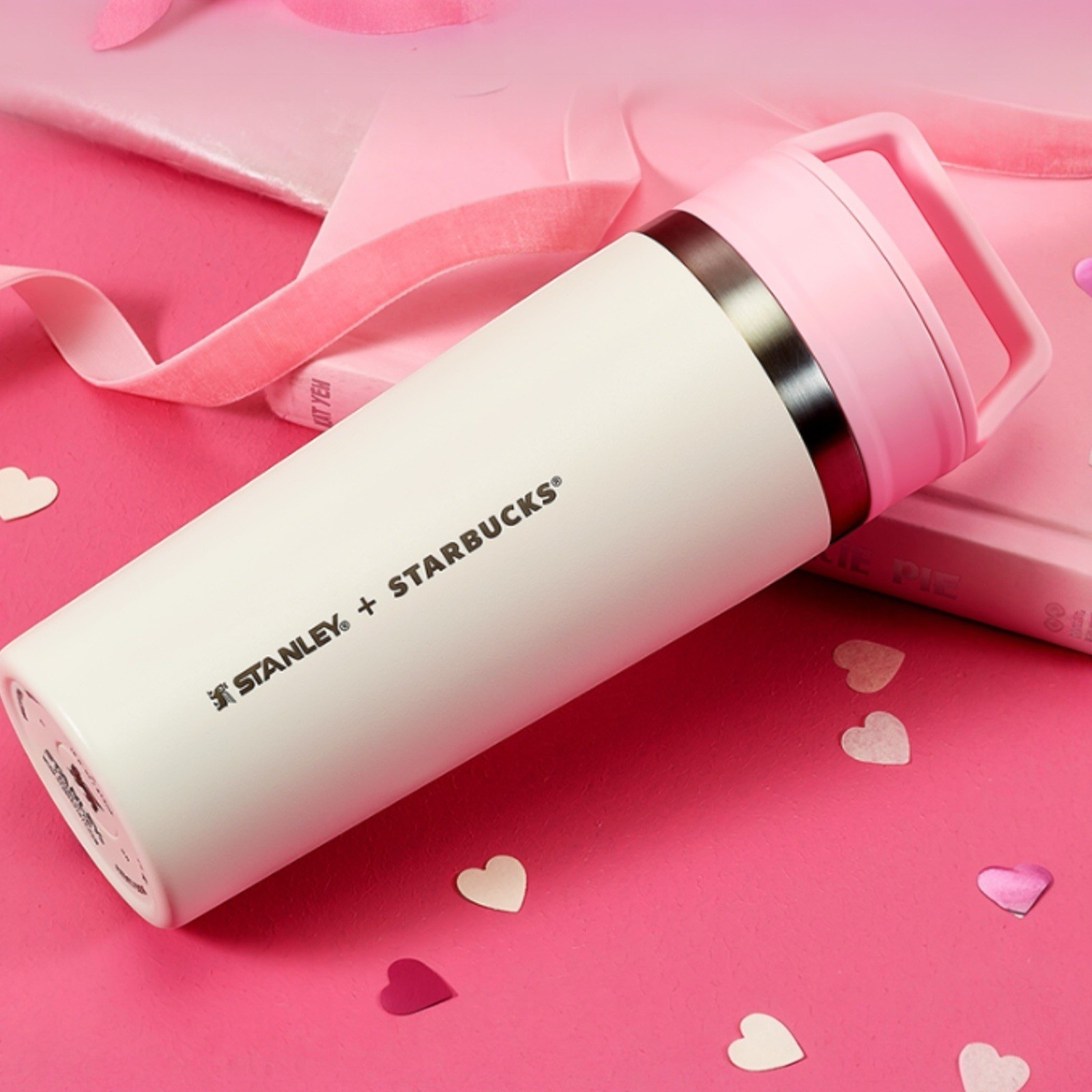 Starbucks Korea 2026 Valentine SS Heartful Stanley Cafe To-Go Tumbler 473ml