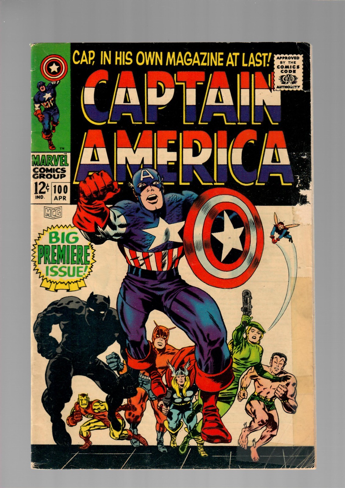 Captain America #100 - 1st solo series & Origin - Key Issue - 1968