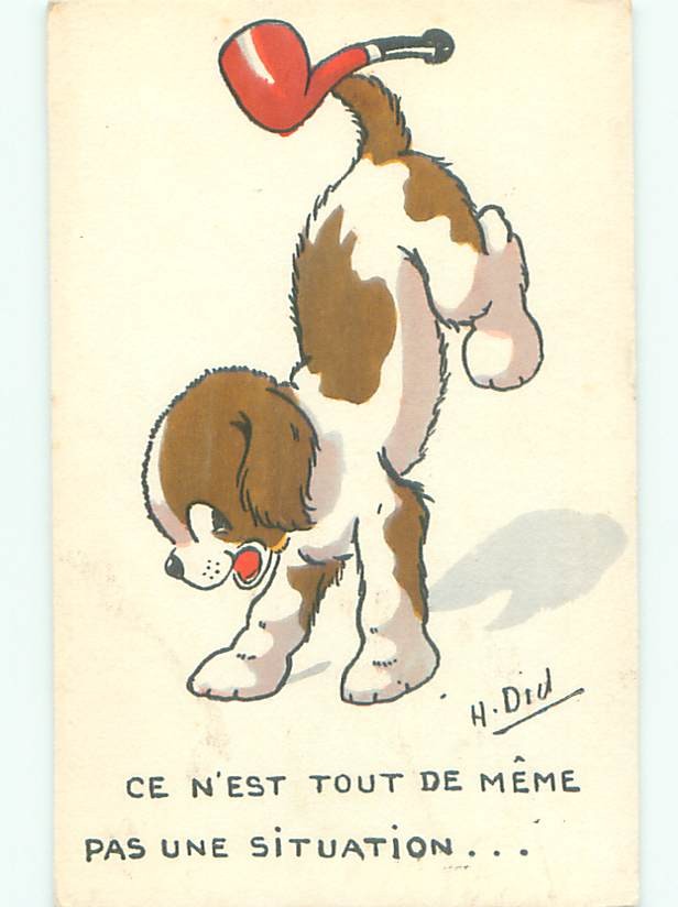 foreign c1910 signed DOG BALANCING ON FRONT PAWS AC6541 foreign c1910 signed DOG BALANCING ON FRONT PAWS AC6541