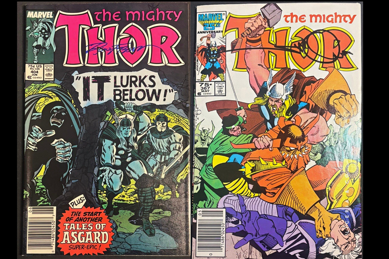 Signed Thor #367 & #404 Bundle | Walt Simonson & Ron Frenz | W/COAS Signed Thor #367 & #404 Bundle | Walt Simonson & Ron Frenz | W/COAS