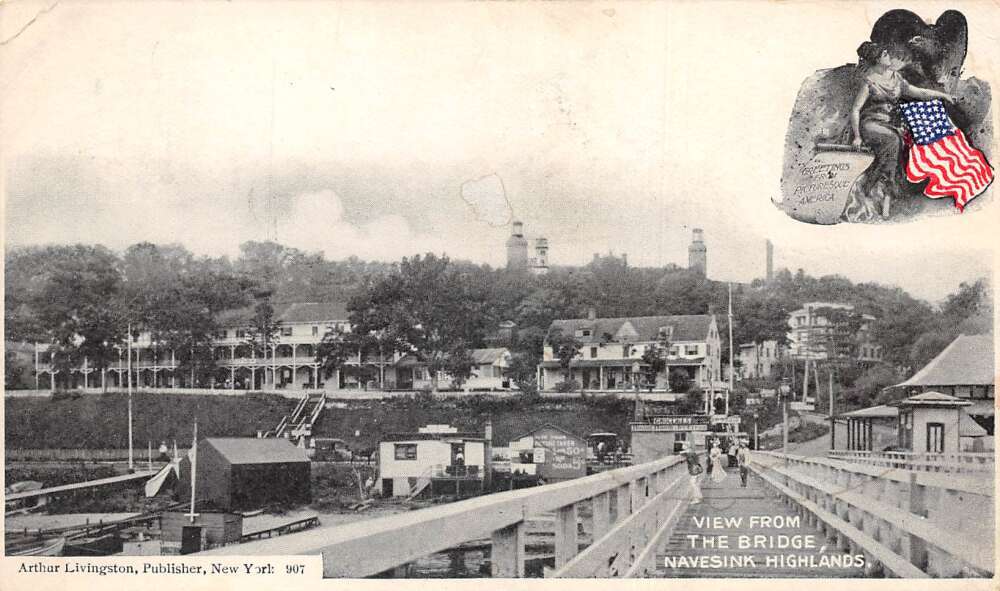 Navesink Highlands New Jersey View from the Bridge Vintage Postcard AA68462 Navesink Highlands New Jersey View from the Bridge Vintage Postcard AA68462