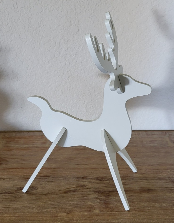 Longaberger 3D Woodcrafts Small White Reindeer Deer