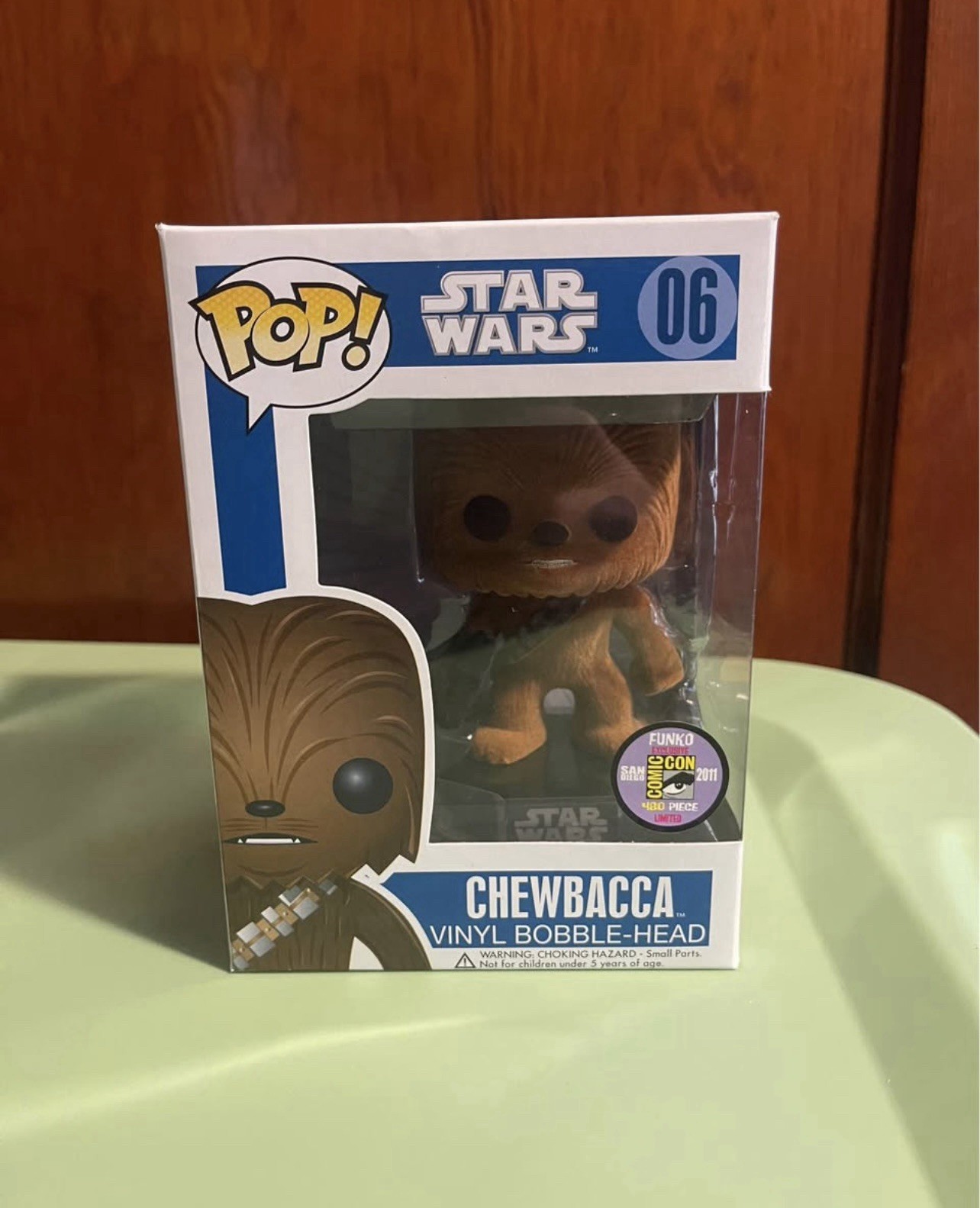 Funko Pop Star Wars Chewbacca 06 (Flocked) 2011 SDCC LE 480 — Rare Not Mint 