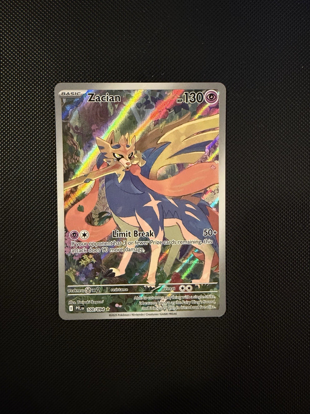 Zacian 100/094 ME02: Phantasmal Flames Illustration Rare Holo Pokémon Card NM