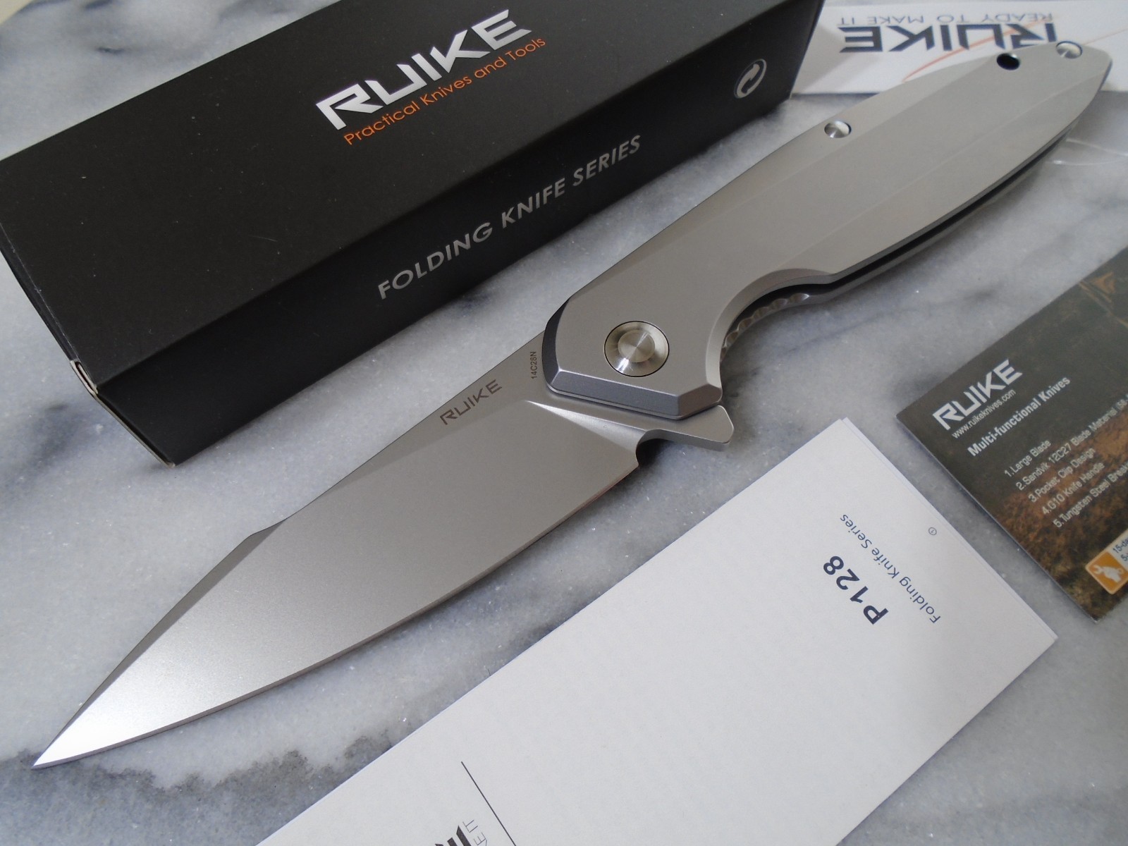 Ruike Ball Bearing Pivot Pocket Knife Framelock Folder 14C28N P128-SF 8.50