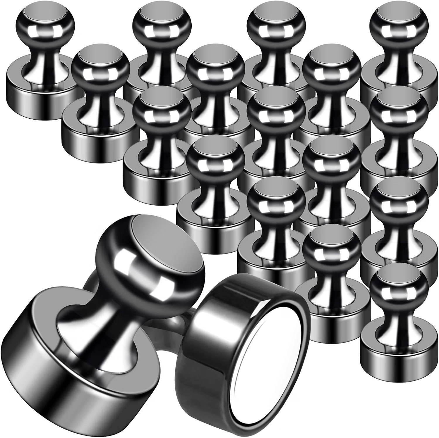 20Pack Strong Magnets for Refrigerator Neodymium Fridge 20Pack, Black 20Pack Strong Magnets for Refrigerator Neodymium Fridge 20Pack, Black