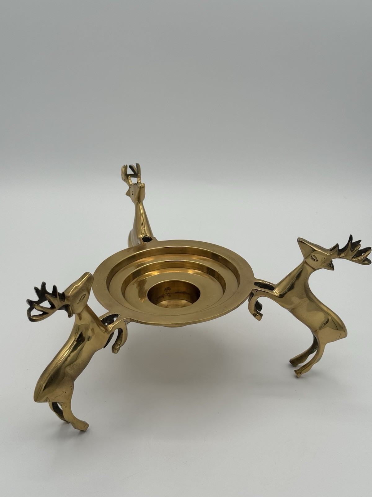 Brass Deer Candleholder Multi size Holiday Seasonal Metal Decor READ