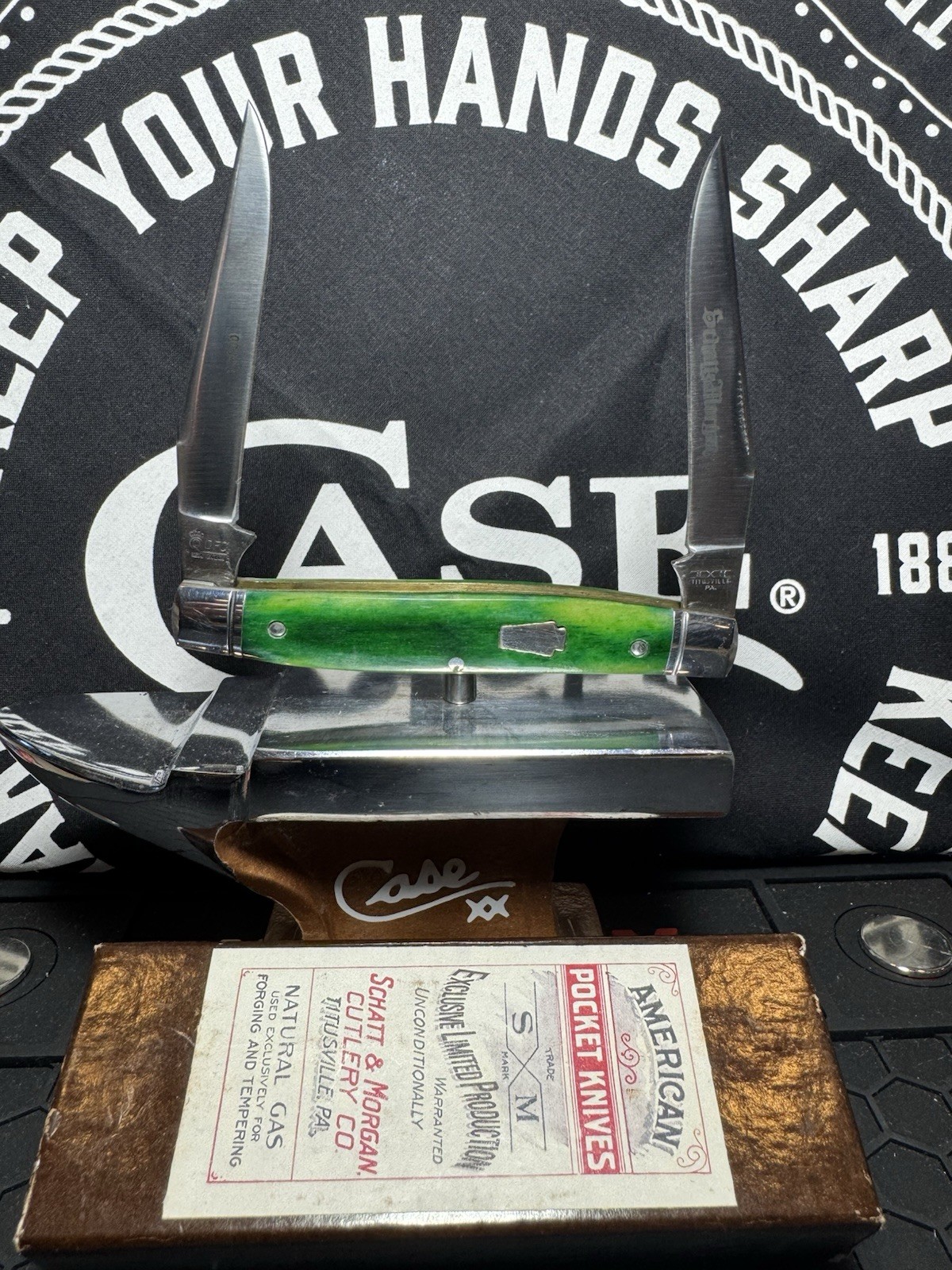 🔥Schatt & Morgan Green Bone Muskrat Pattern 033163 1 Of 30 Limited Edition 🔥Schatt & Morgan Green Bone Muskrat Pattern 033163 1 Of 30 Limited Edition