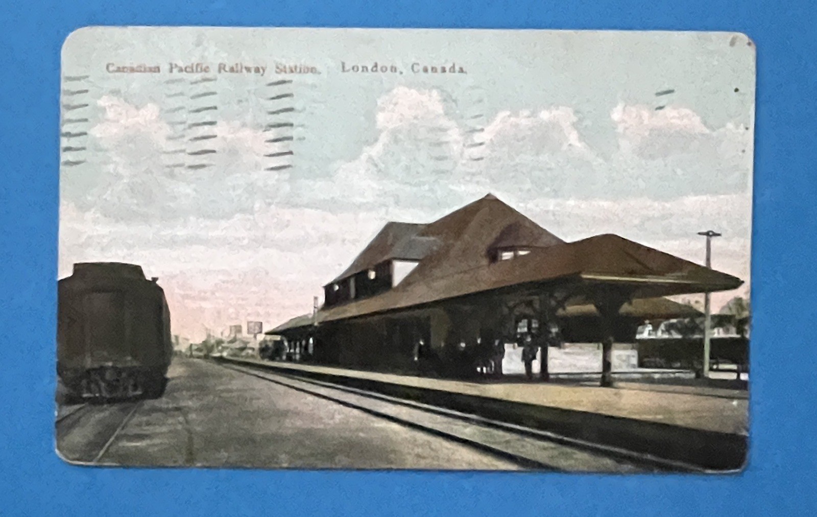 1908 Postcard Canadian Pacific Railway Station London Canada