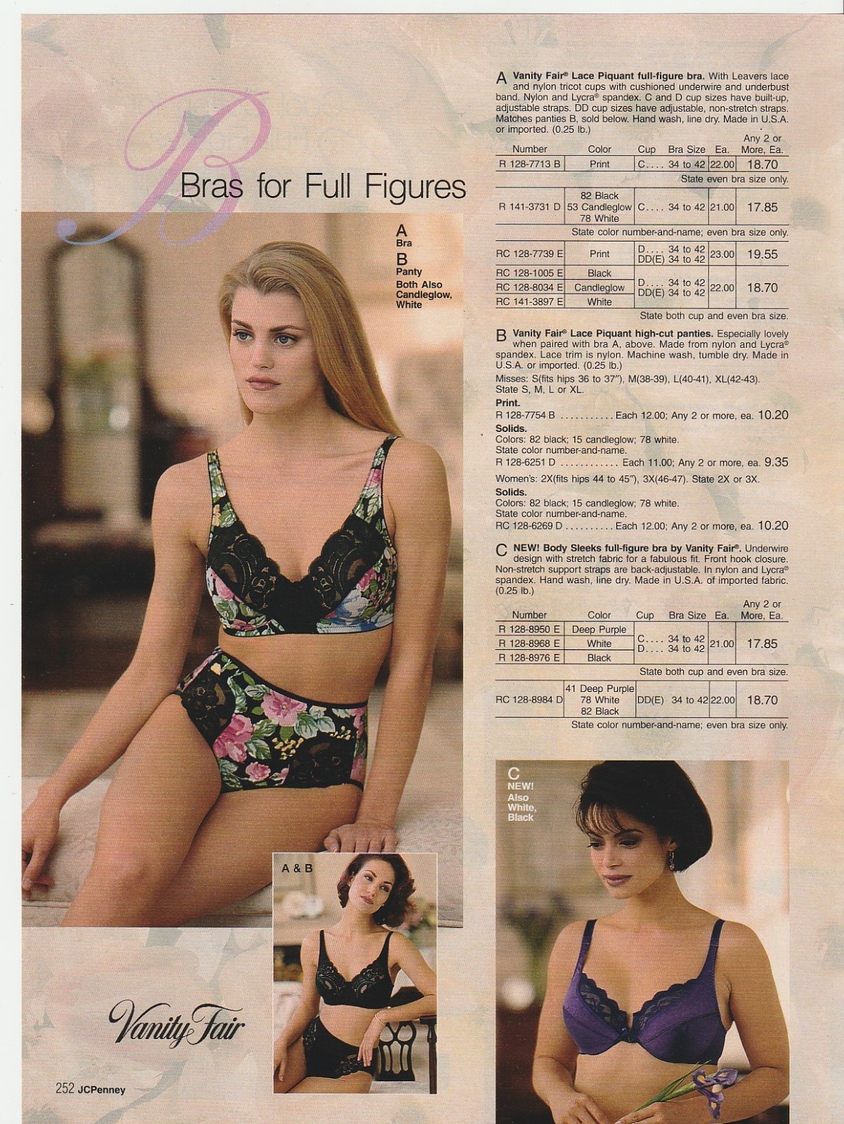 90's JCP Catalog Lingerie Vanity Fair Bra Undies Clipping