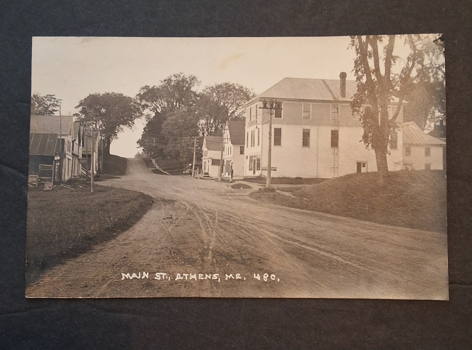 Athens Maine - Main Street - RPPC - Antique Photo Photograph Art Postcard 