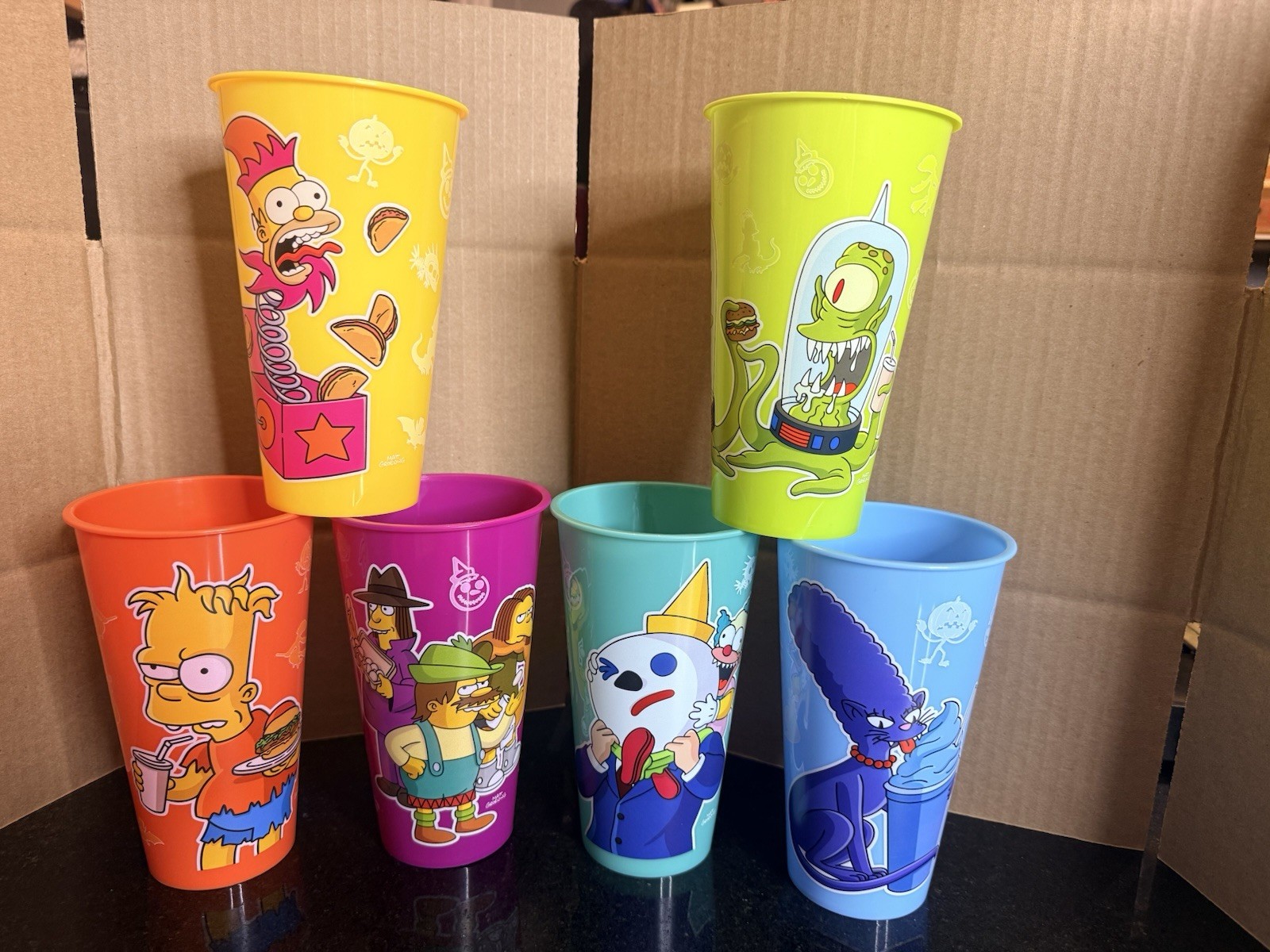 Jack In The Box Glow In The Dark Cups Set The Simpsons Tree House Of Horror