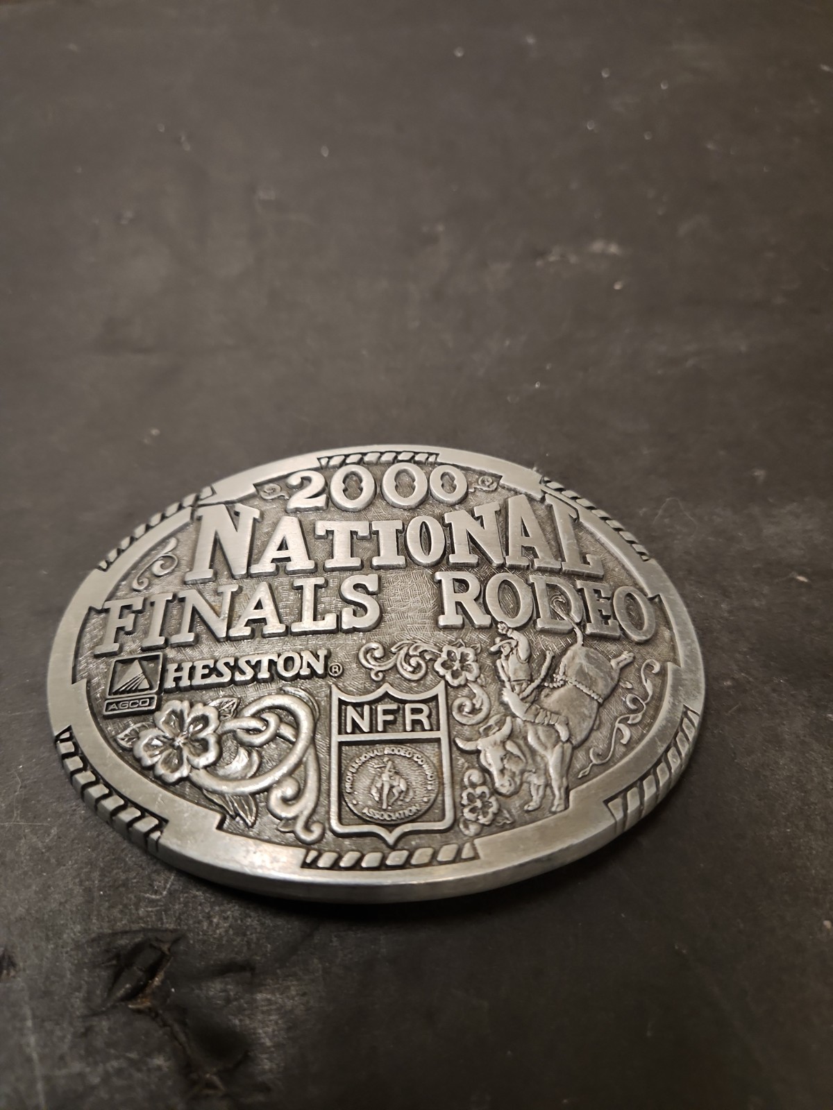 2000 Hesston NFR National Finals Rodeo Cowboys Montana Silversmiths Belt Buckle