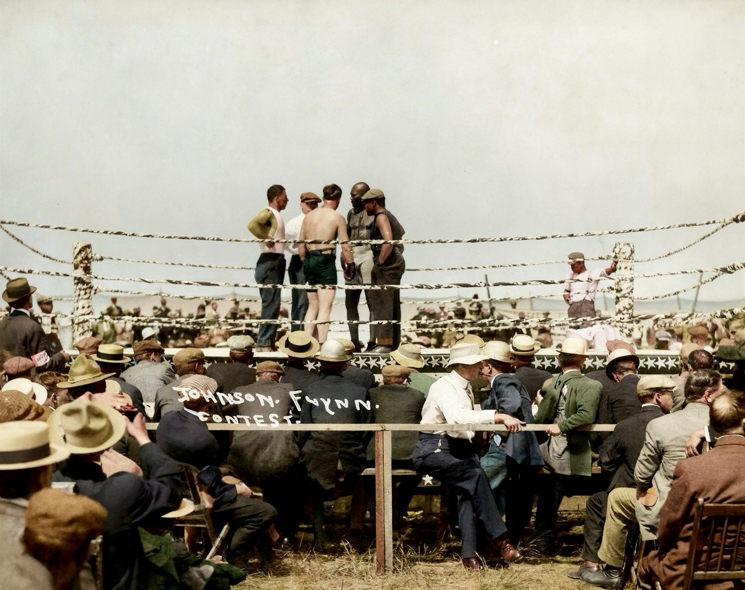 1912 Jack Johnson Boxing Match 8x10 Restored Vintage Heavyweight Champion Photo