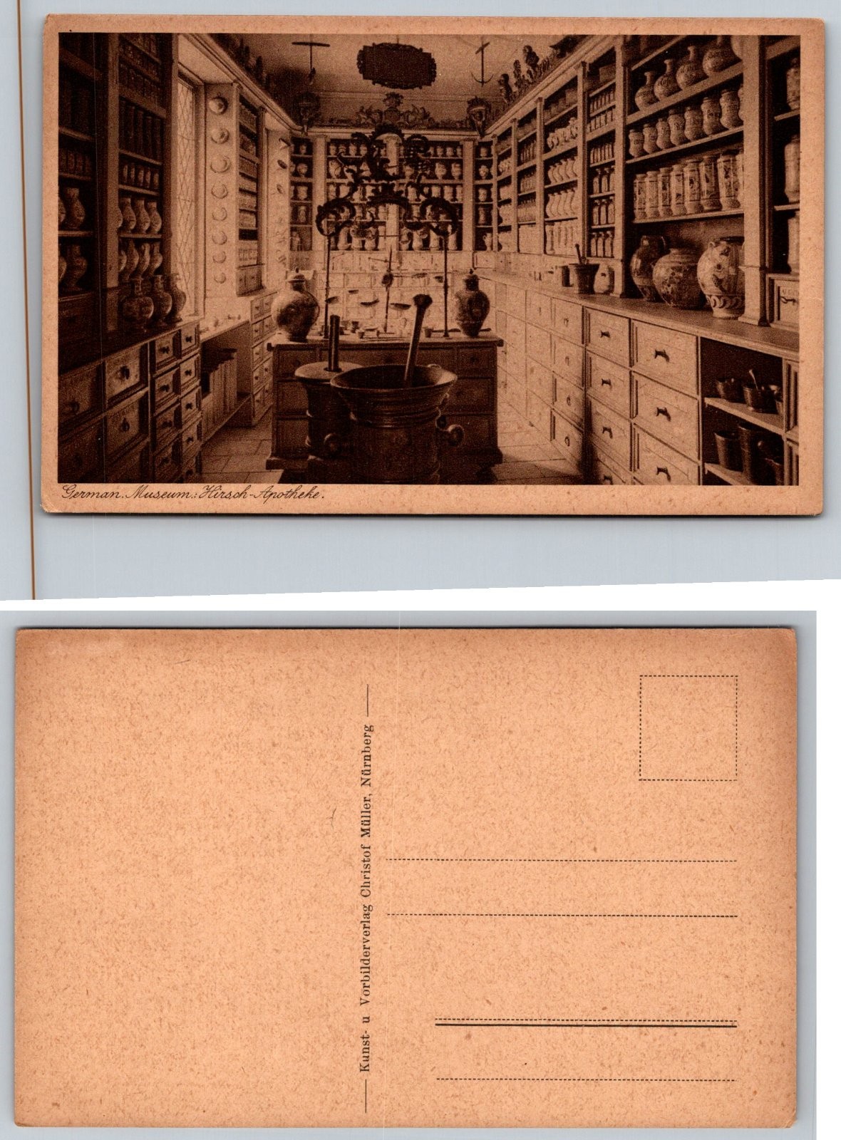 Nuremberg Germany German Museum Hirsch Apotheke Pharmacy Postcard