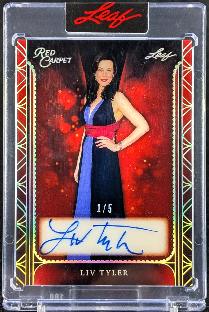 Liv Tyler 2025 Leaf Red Carpet Autograph Card # /5 Auto Lord of the Rings Liv Tyler 2025 Leaf Red Carpet Autograph Card # /5 Auto Lord of the Rings