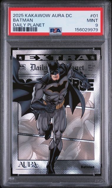 2025 KAKAWOW AURA DC BATMAN DAILY PLANET /95 #1 PSA 9