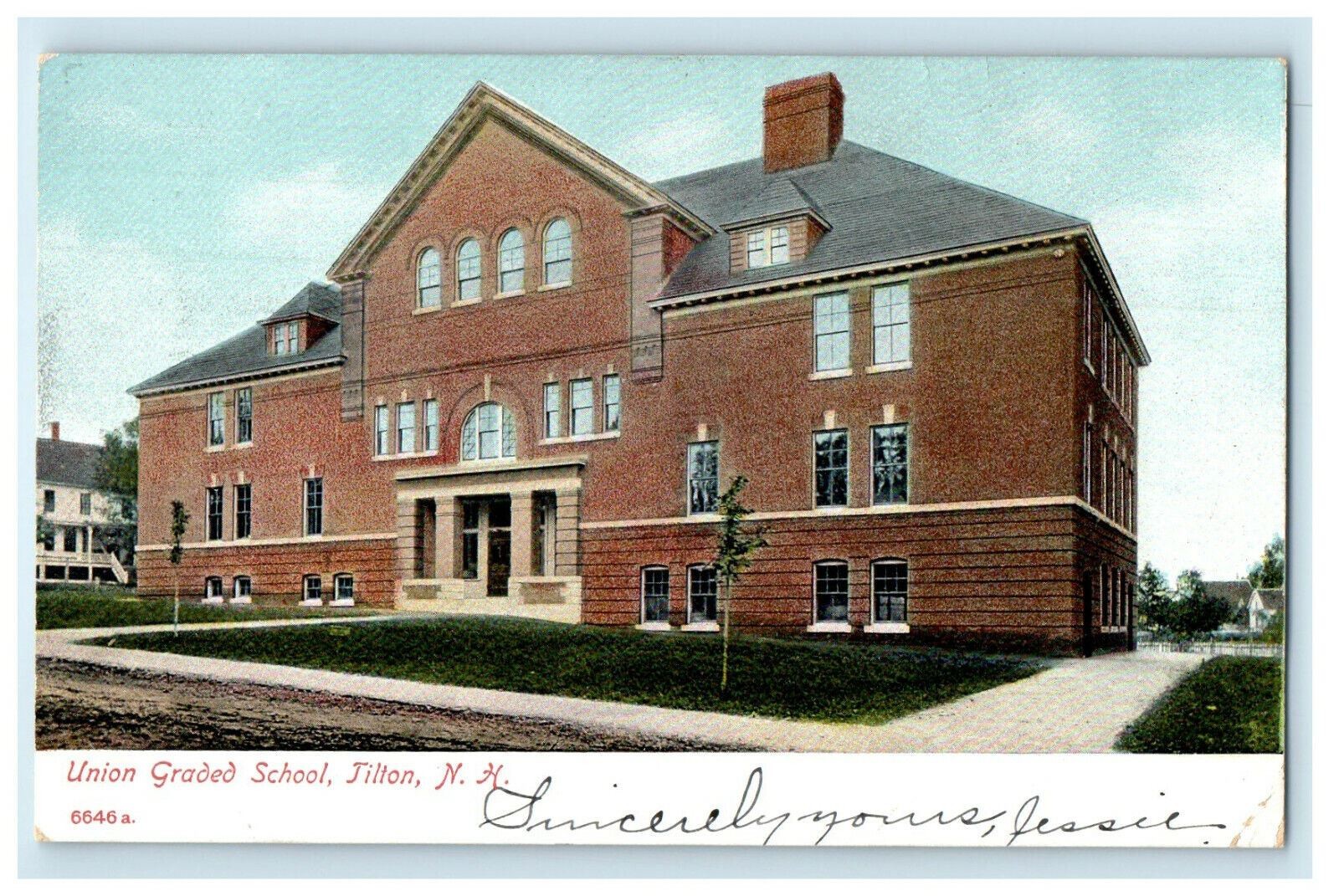 c1905s Union Graded School Tilton New Hampshire NH Posted Postcard c1905s Union Graded School Tilton New Hampshire NH Posted Postcard