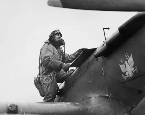 American fighter pilot volunteer Flying Officer Stanley Michel Kol- Old Photo