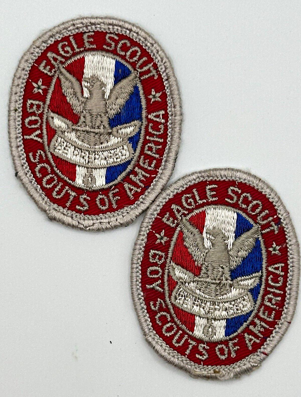 Vintage BSA Eagle Scout Rank Embroidered Uniform Patches Lot of 2 Boy Scouts