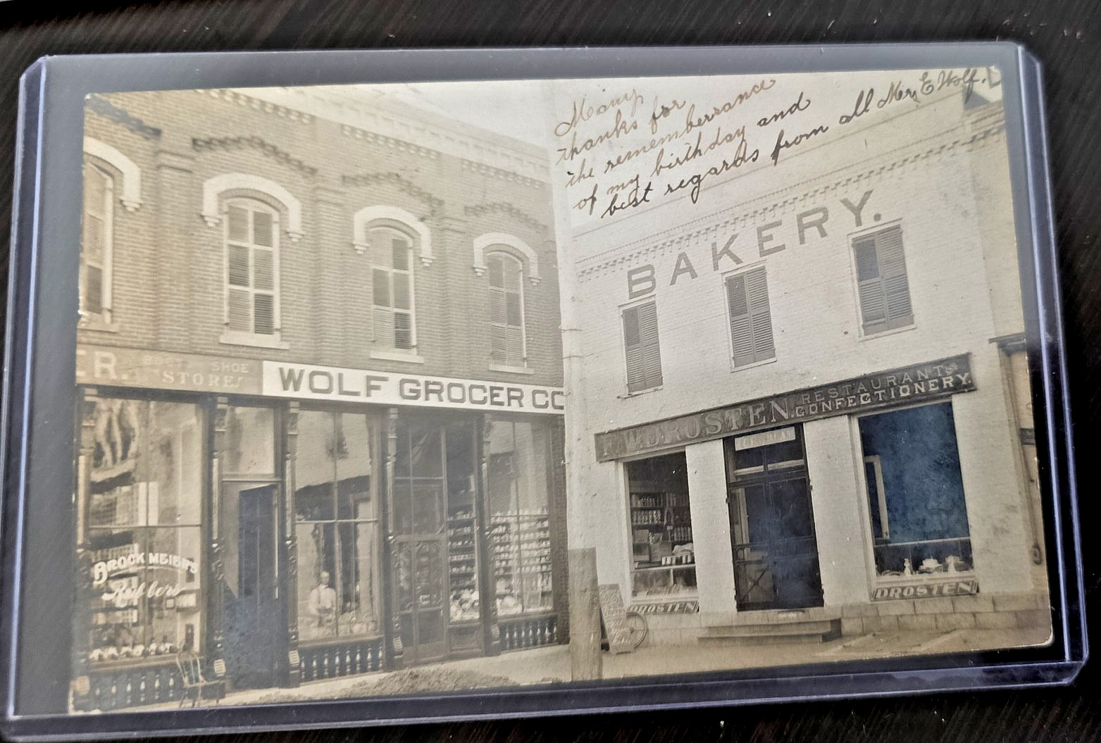 Antique Vintage Real Photo Postcard STOREFRONTS - 1908 - Antique Vintage Real Photo Postcard STOREFRONTS - 1908 -