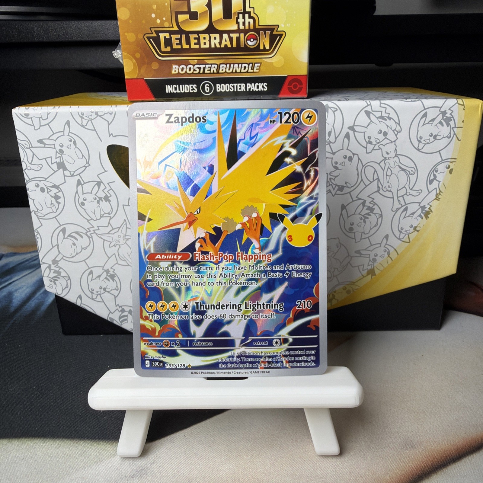 Zapdos 133/128 Me: 30th Celebration Holo Illustration Rare