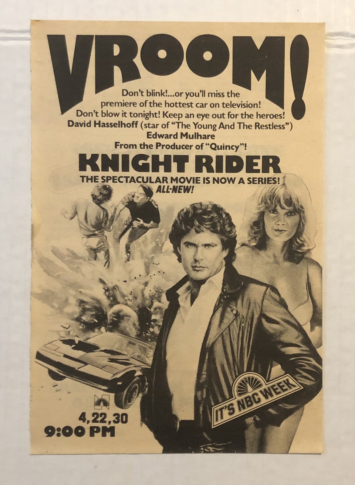 1980’s Knight Rider TV Show TV Guide Magazine Ad 0C24 1980’s Knight Rider TV Show TV Guide Magazine Ad 0C24