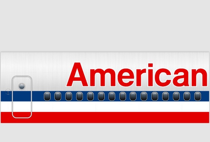 American Airlines 1980’s DC 10 6”x18” Sign