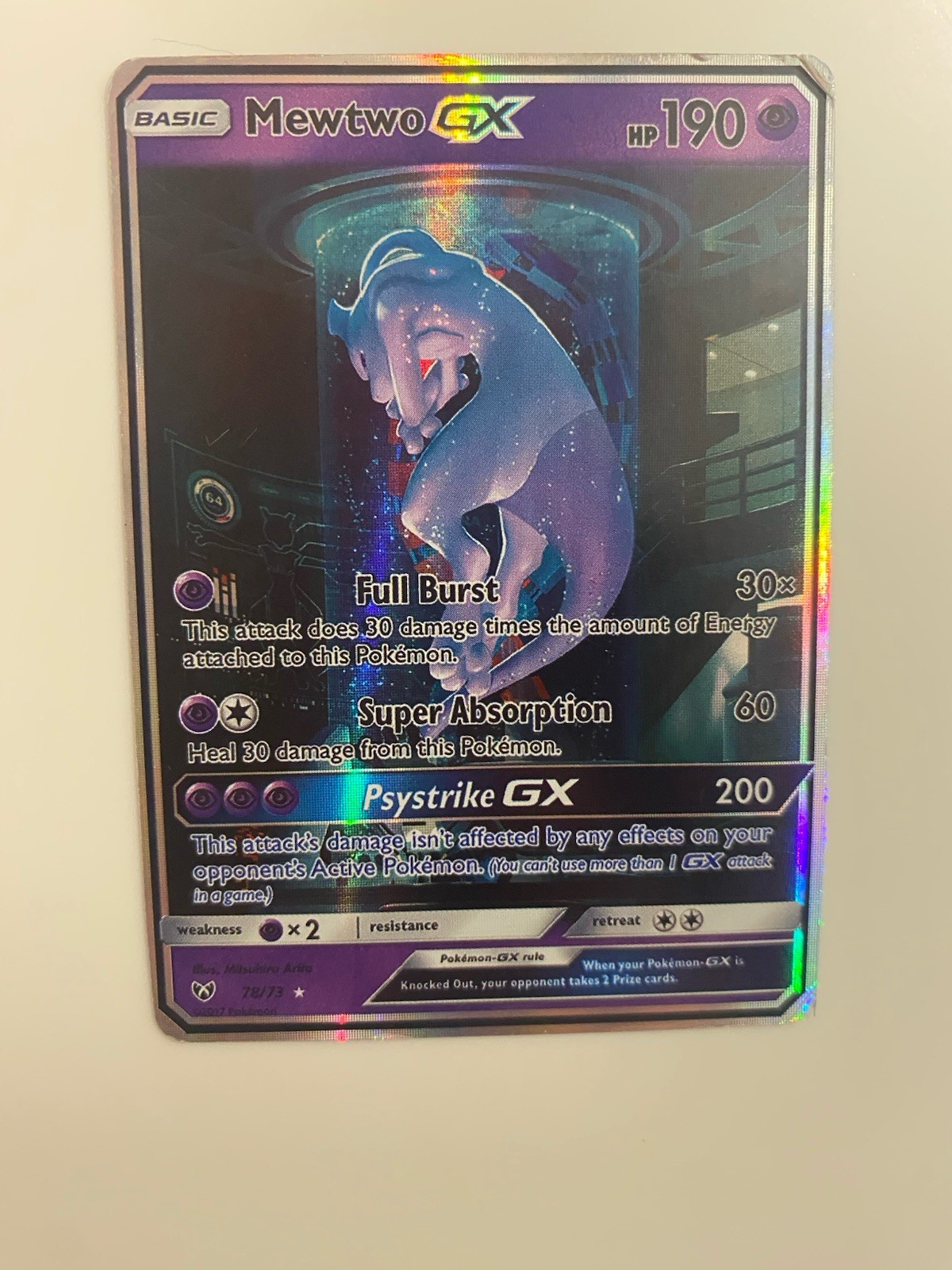 Mewtwo GX (Secret Shining) 78/73 Shining Legends Holo Mewtube HP