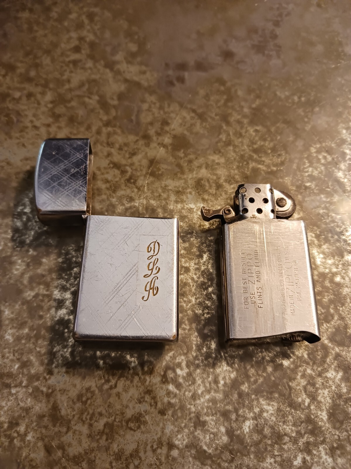 DLA Logo Engraved Name Letters Initials Zippo Lighter Tested Works DV3