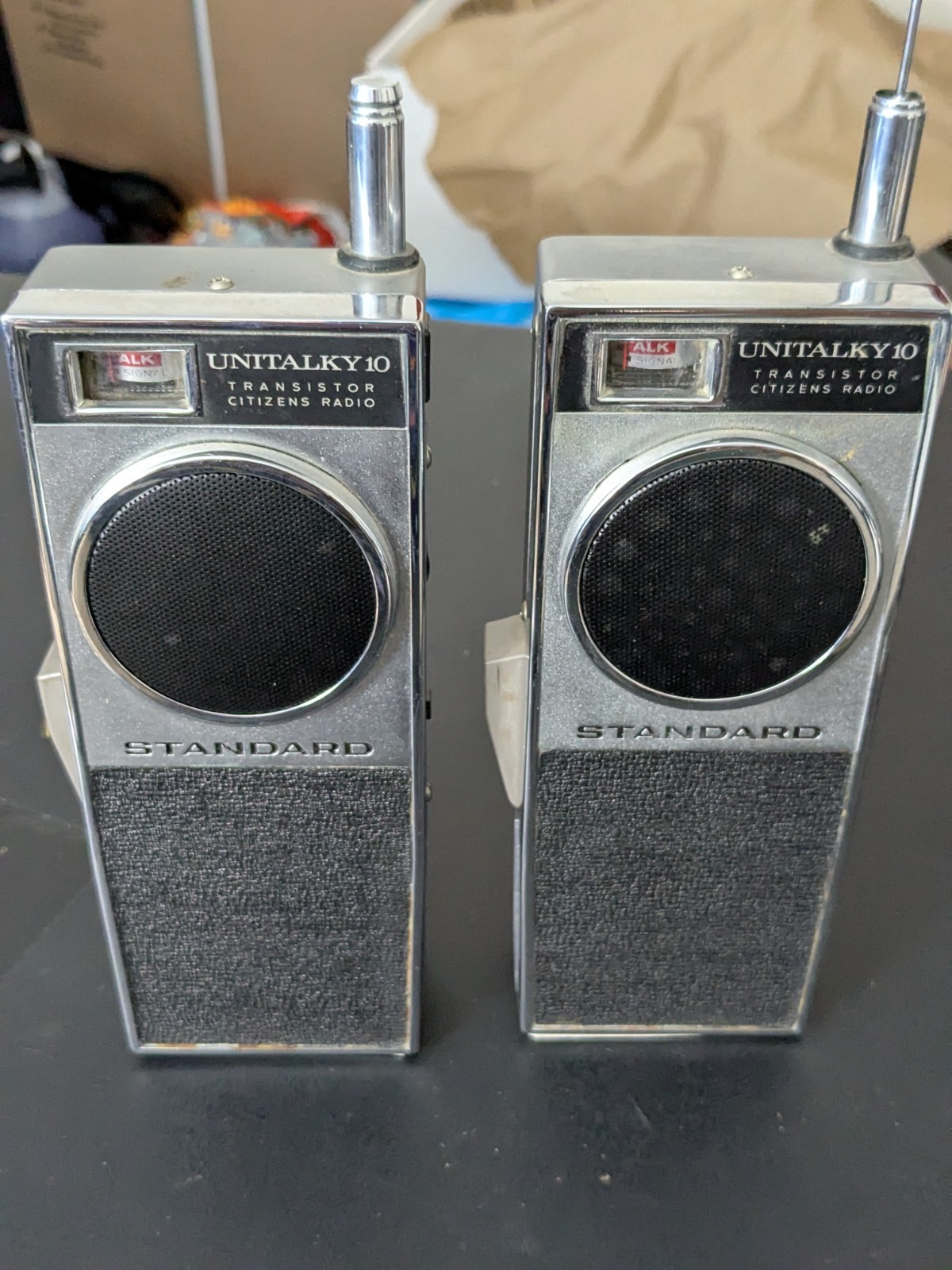 Vintage Pair Transistor Radio Standard Unitalky 10 Transistor Citizens Radio Set