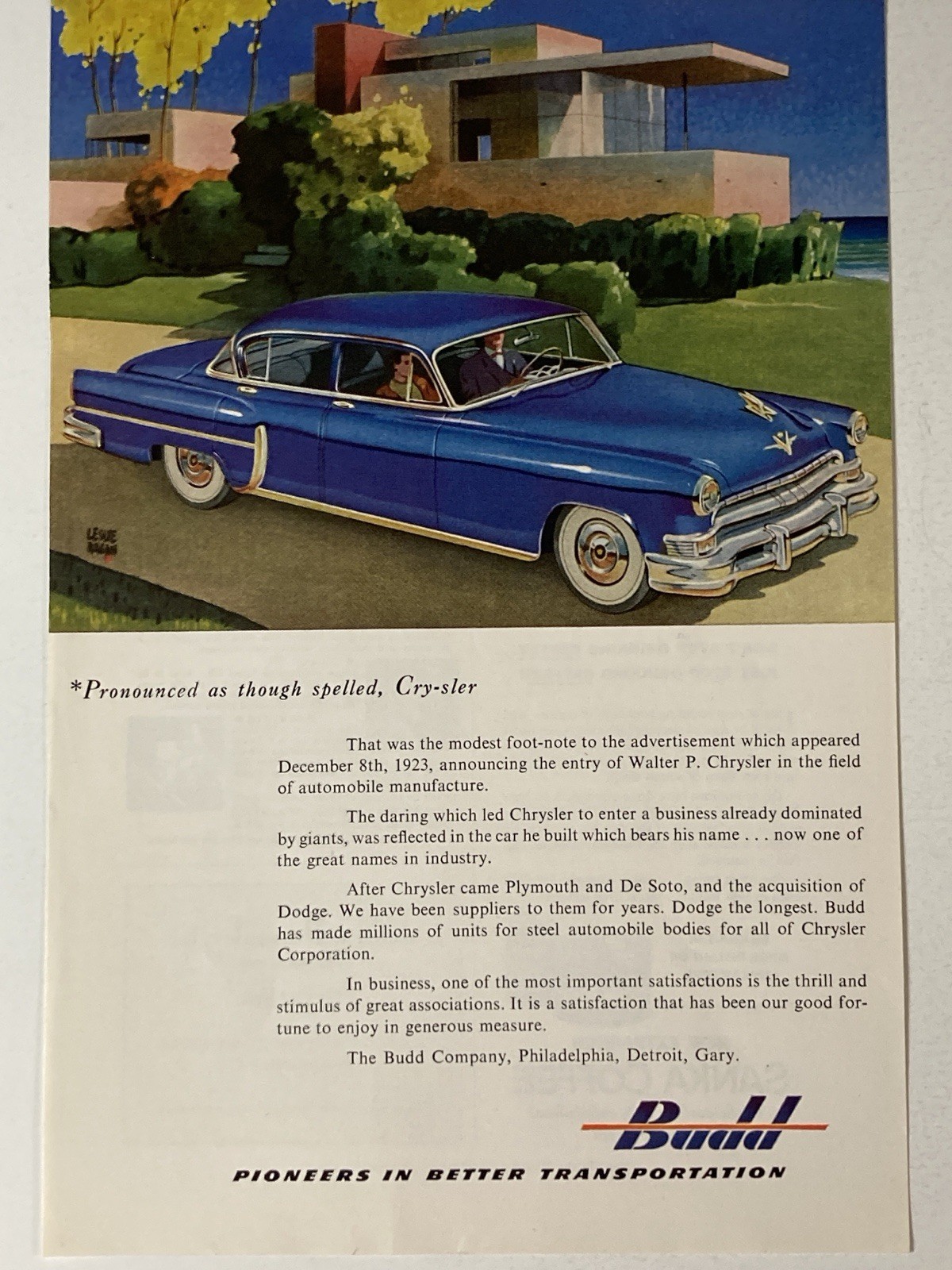 1953 Chrysler Print Ad Budd Plymouth Desoto Dodge 1953 Chrysler Print Ad Budd Plymouth Desoto Dodge