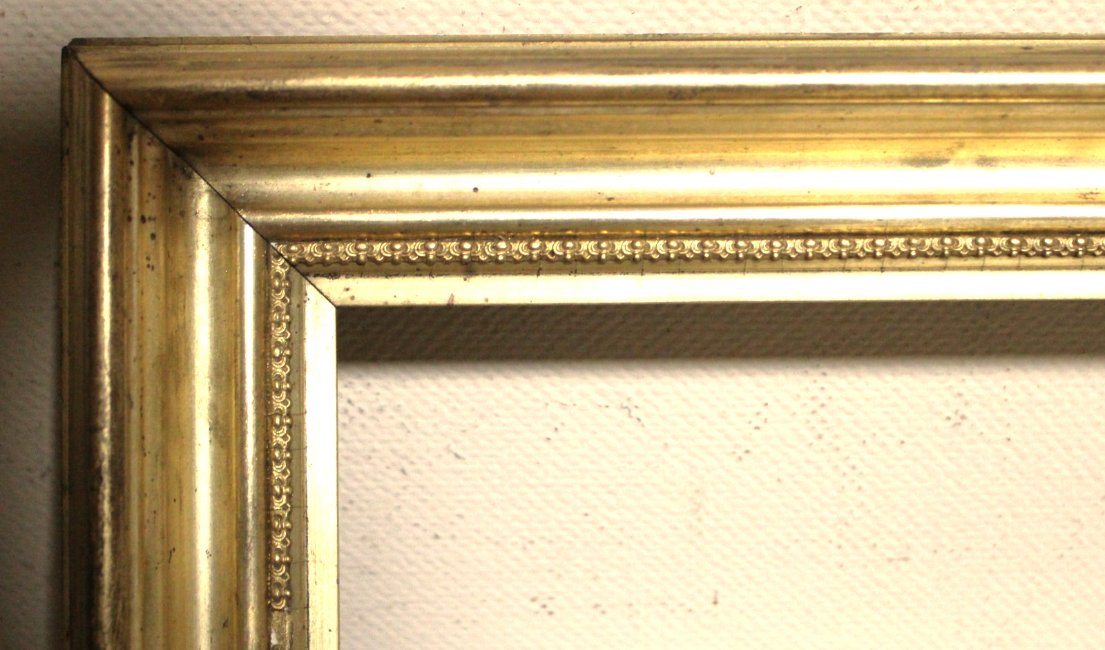 MINIATURE ANTIQUE FITS 4 X 9 VICTORIAN PICTURE FRAME LEMON GOLD GILT WOOD DEEP