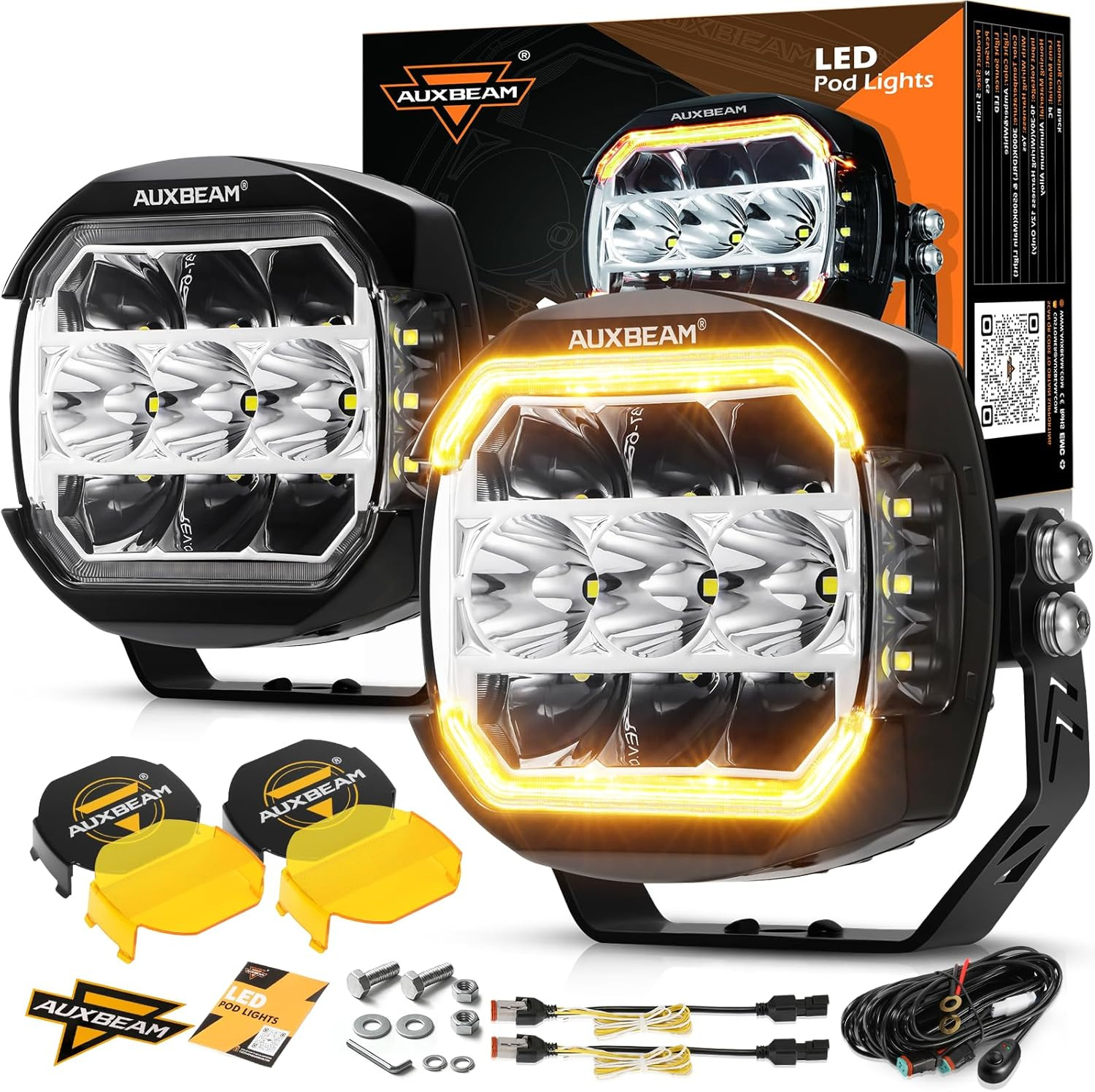5 Inch LED Pod Lights, 174W Xp-Ultra Series Driving Cube Pods, Pair 5 Inch LED Pod Lights, 174W Xp-Ultra Series Driving Cube Pods, Pair