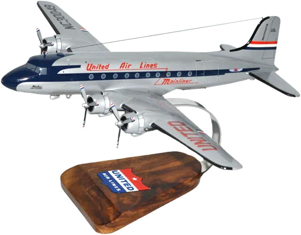 United Airlines Douglas DC-4 Mainliner Desk Top Display Model 1/72 SC Airplane