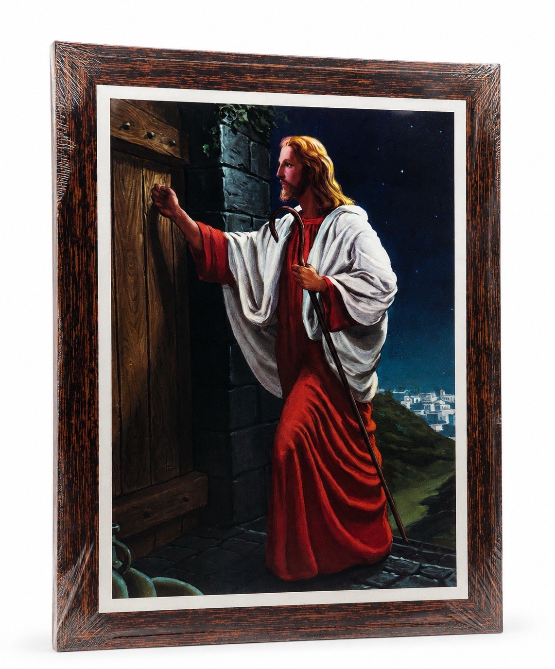 Jesus Knocking at Door Framed Christian Religious Wall Art Print 12” x 9”