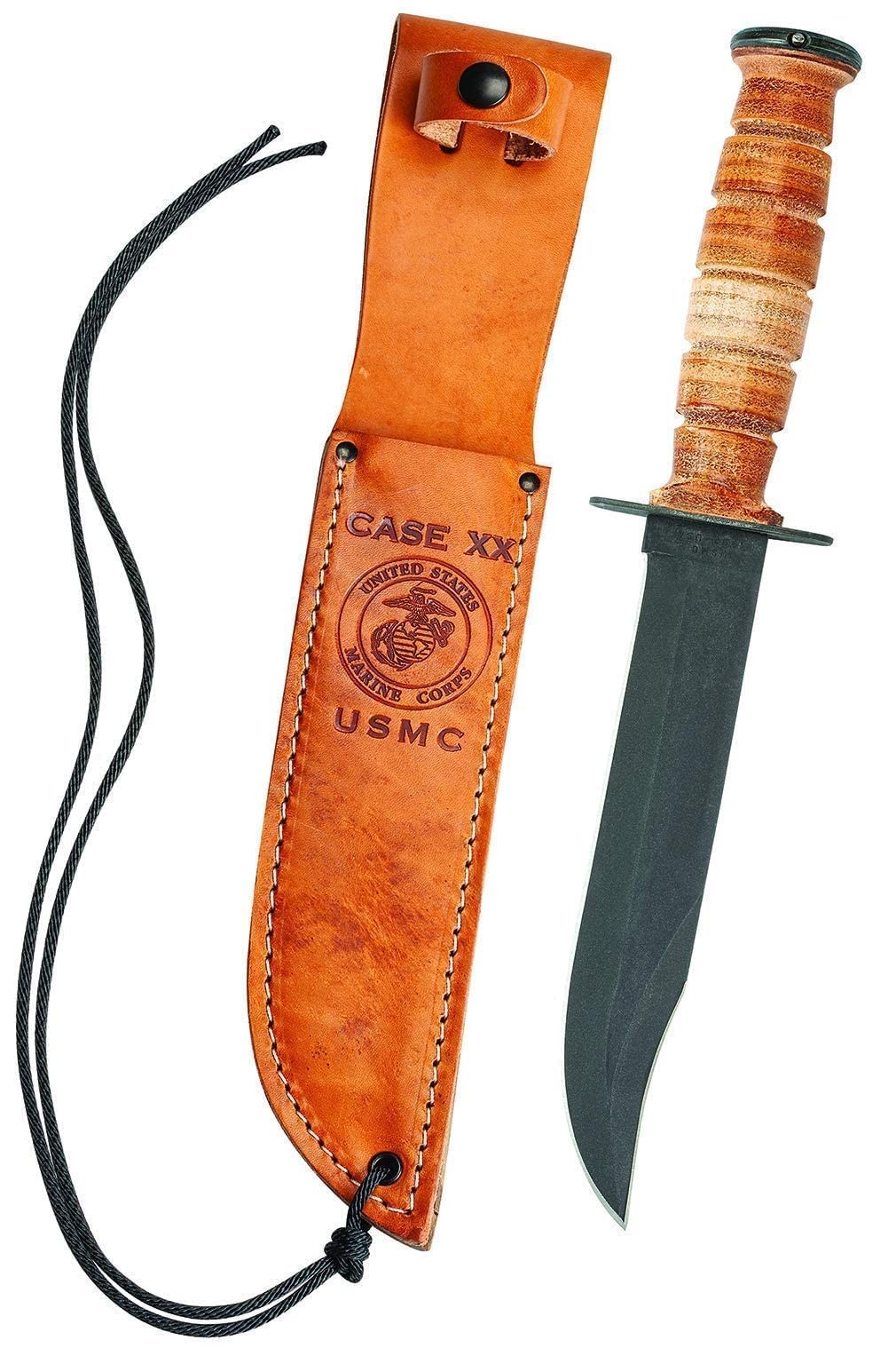 Case Military 00334 USMC Knife with Fixed 1095 Carbon Blade Genuine Leather S... Case Military 00334 USMC Knife with Fixed 1095 Carbon Blade Genuine Leather S...