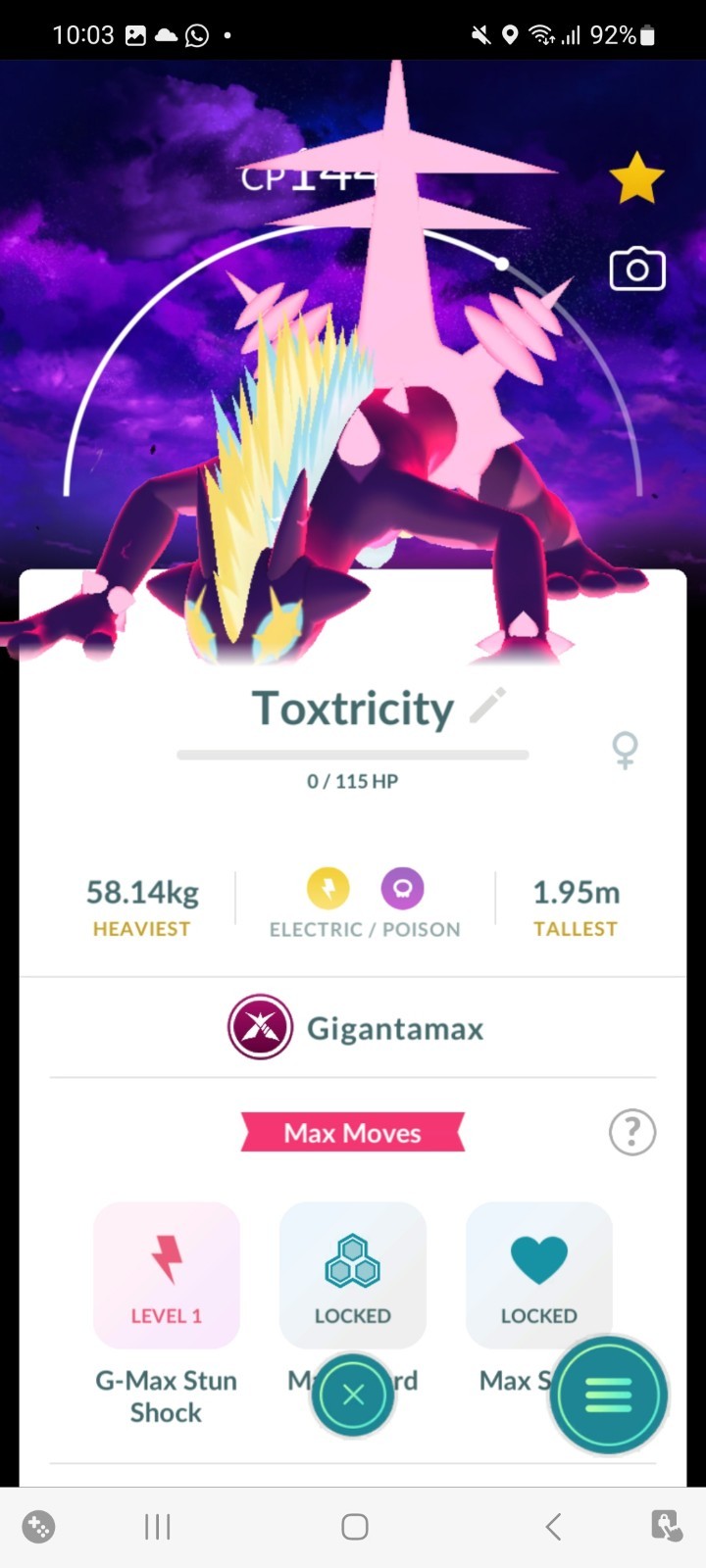 Pokemon Go Dynamax Toxtricity ( Normal ) ( Background)