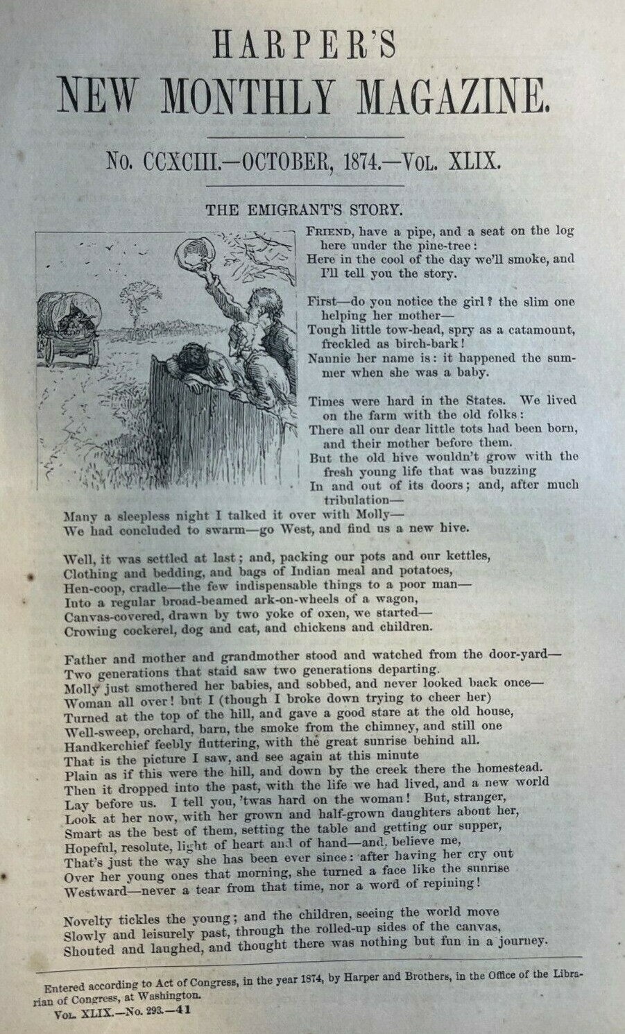 1874 J. T. Trowbridge Illustrated Poem The Emigrant\'s Story 1874 J. T. Trowbridge Illustrated Poem The Emigrant\'s Story