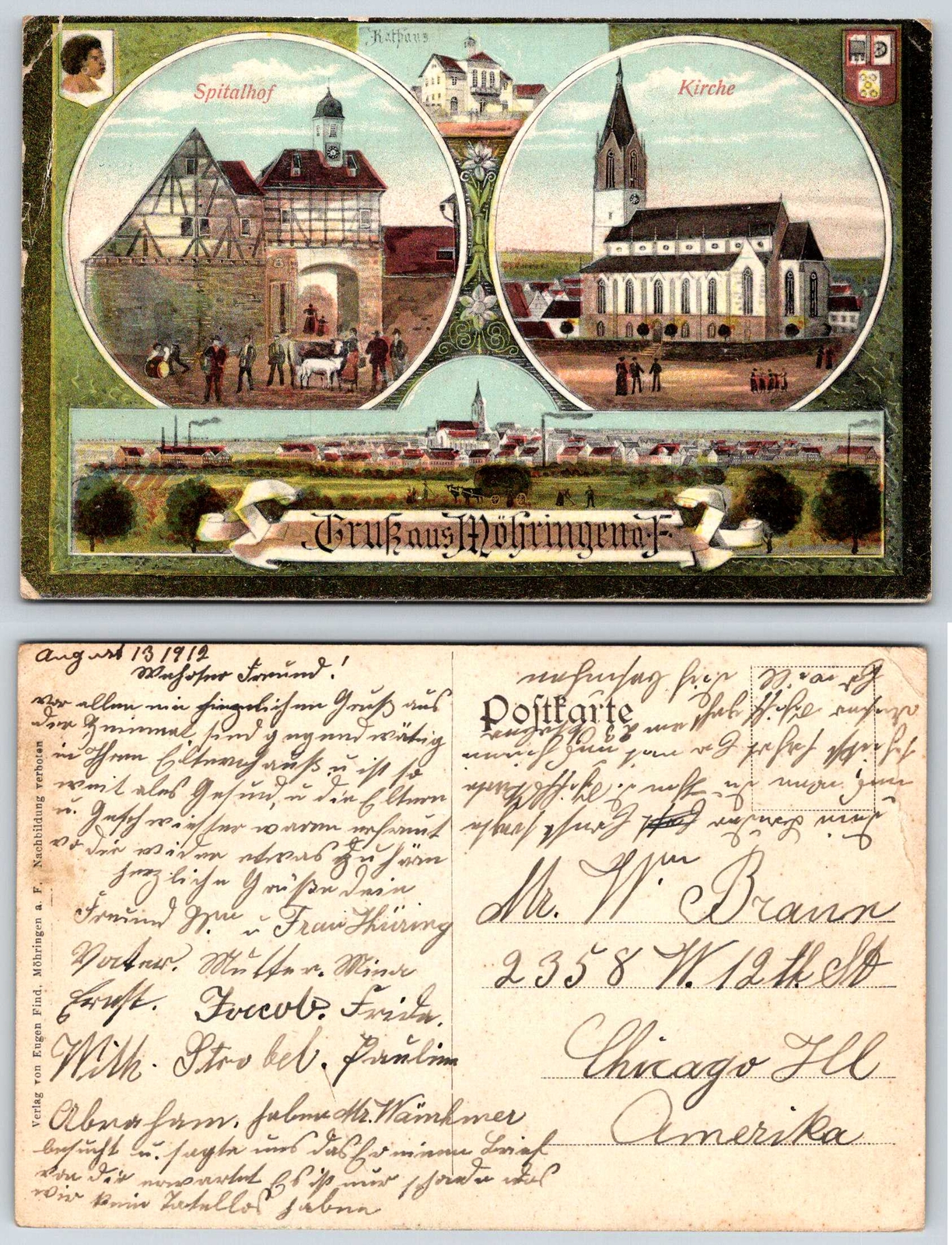 Germany GRUSS AUS MOHRINGEN Postcard R350
