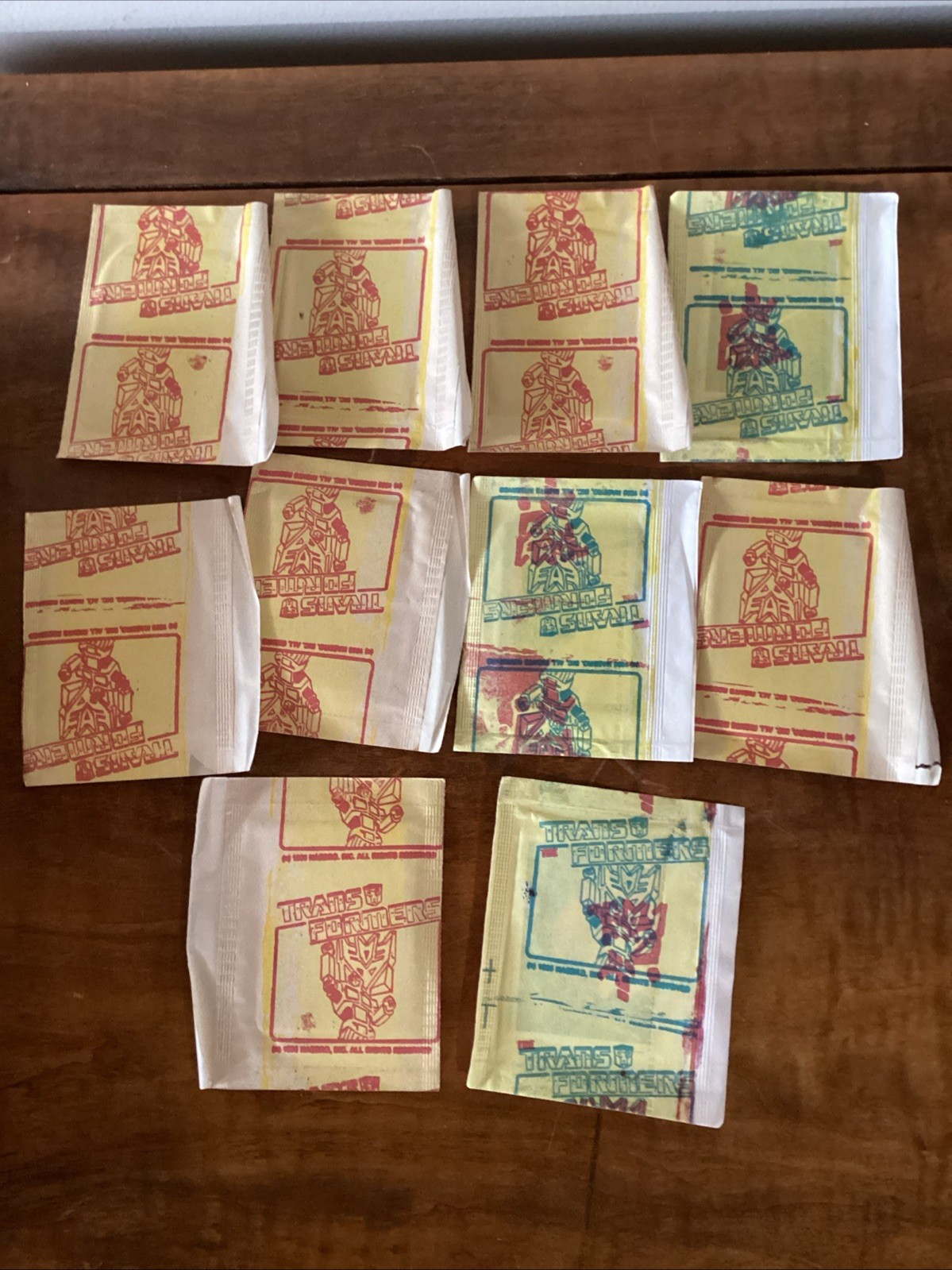 Vintage 1985 REYAUCA TRANSFORMERS sealed sticker pack Lot of 10 Vintage 1985 REYAUCA TRANSFORMERS sealed sticker pack Lot of 10